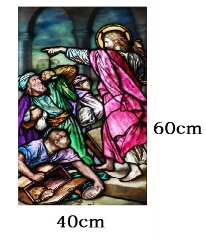 002 40cm by 60cm На заказ оконная пленка Европейская многоцветная Ретро статическая пленка Иисус церковь индивидуальный гардероб дверь стекло цветная пленка матовая - Цвет: 002 40cm by 60cm