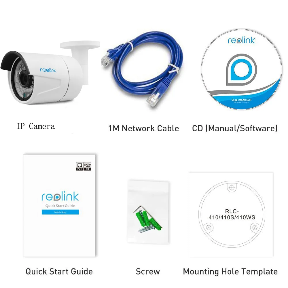 Reolink RLC 410S 1440 P безопасности POE ip камера Встроенный 16 ГБ Micro SD карты Открытый