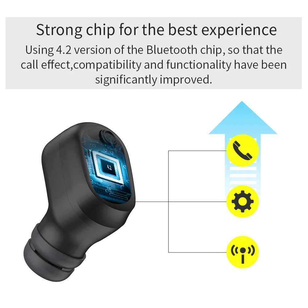 UCOMX U6M Беспроводные наушники с микрофоном Мини Bluetooth в ухо монитор наушник
