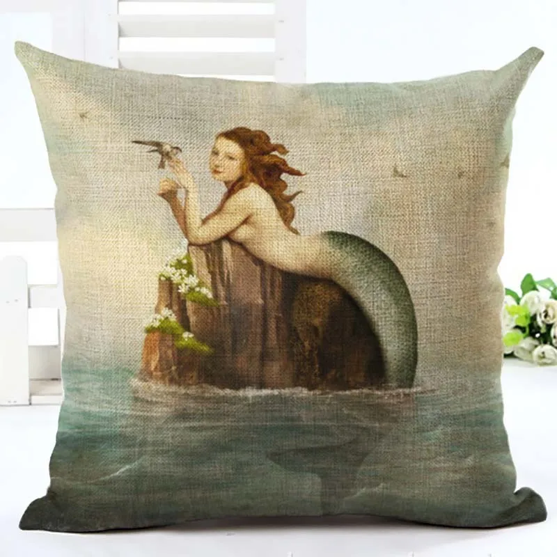 18 дюймов модный стиль наволочка с принтом русалки декоративная для дома из