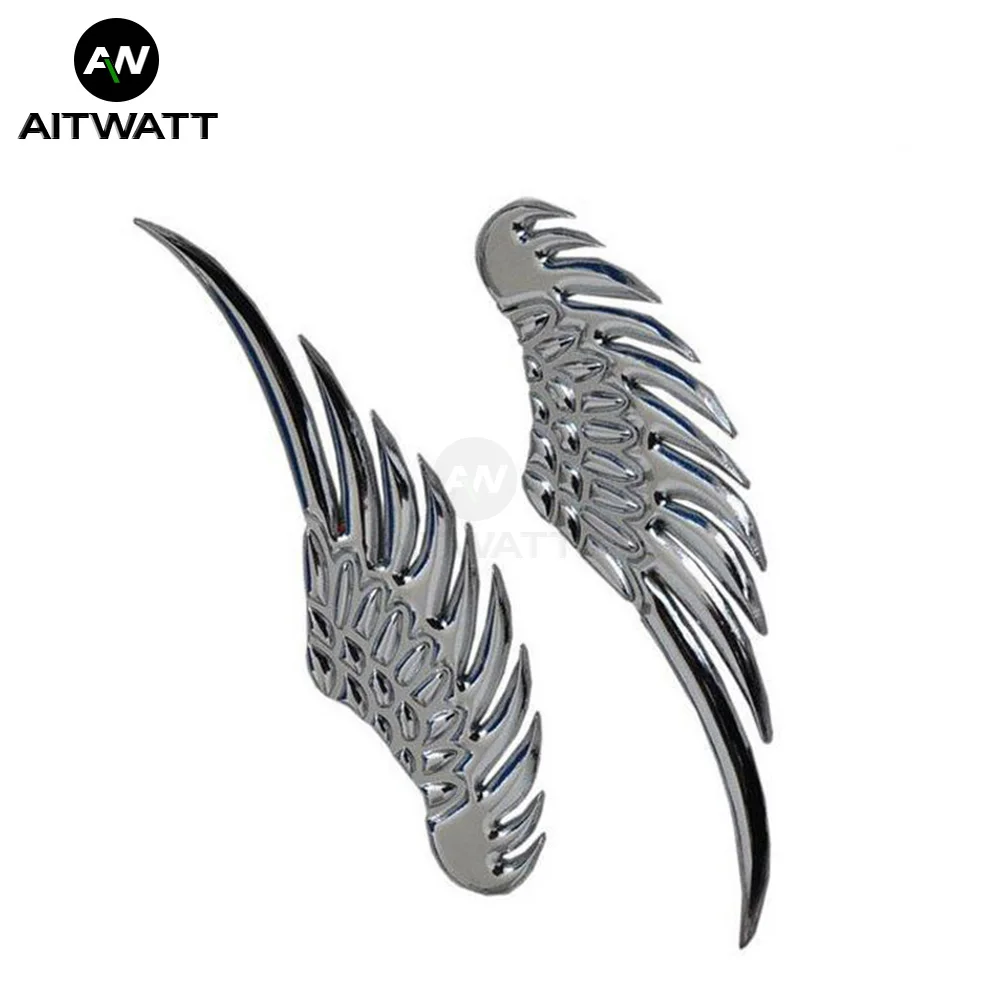 AITWATT Серебряная Золотая Автомобильная наклейка s 3D крылья металлический хромовый логотип эмблема значок украшение авто наклейка автомобиль Стайлинг Аксессуары 2 шт