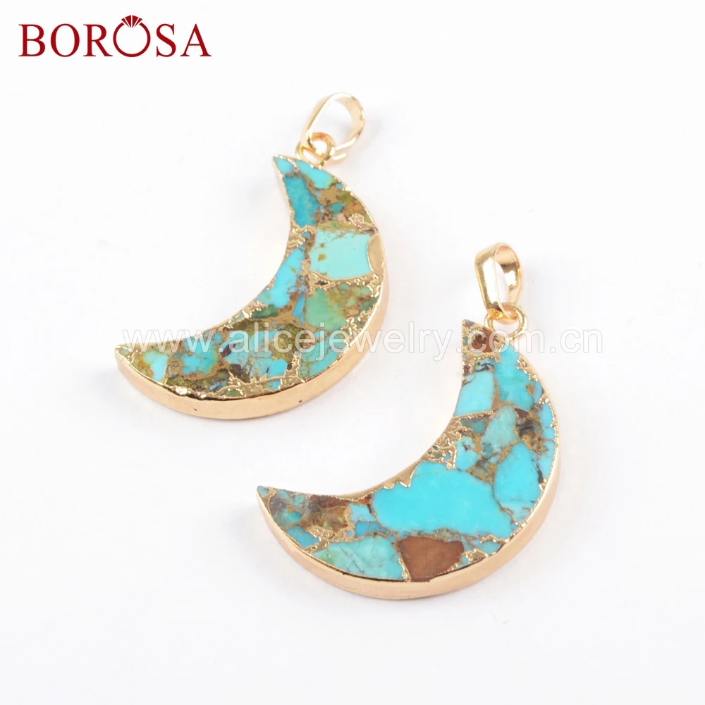 BOROSA 5 шт. бриллиантовая медная Бриллиантовая Друза кулон для женщин ожерелье