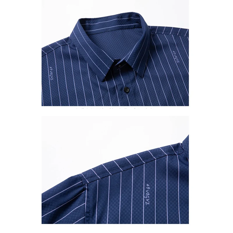 Новинка 2021 летние мужские полосатые повседневные рубашки с коротким рукавом