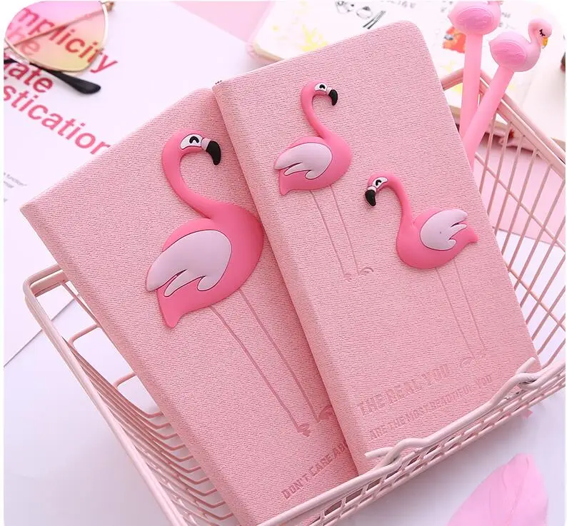 Small fresh A6 notebook with pen student pocket blank page diary cute pig bird writing pads school office supplies girl gift | Канцтовары