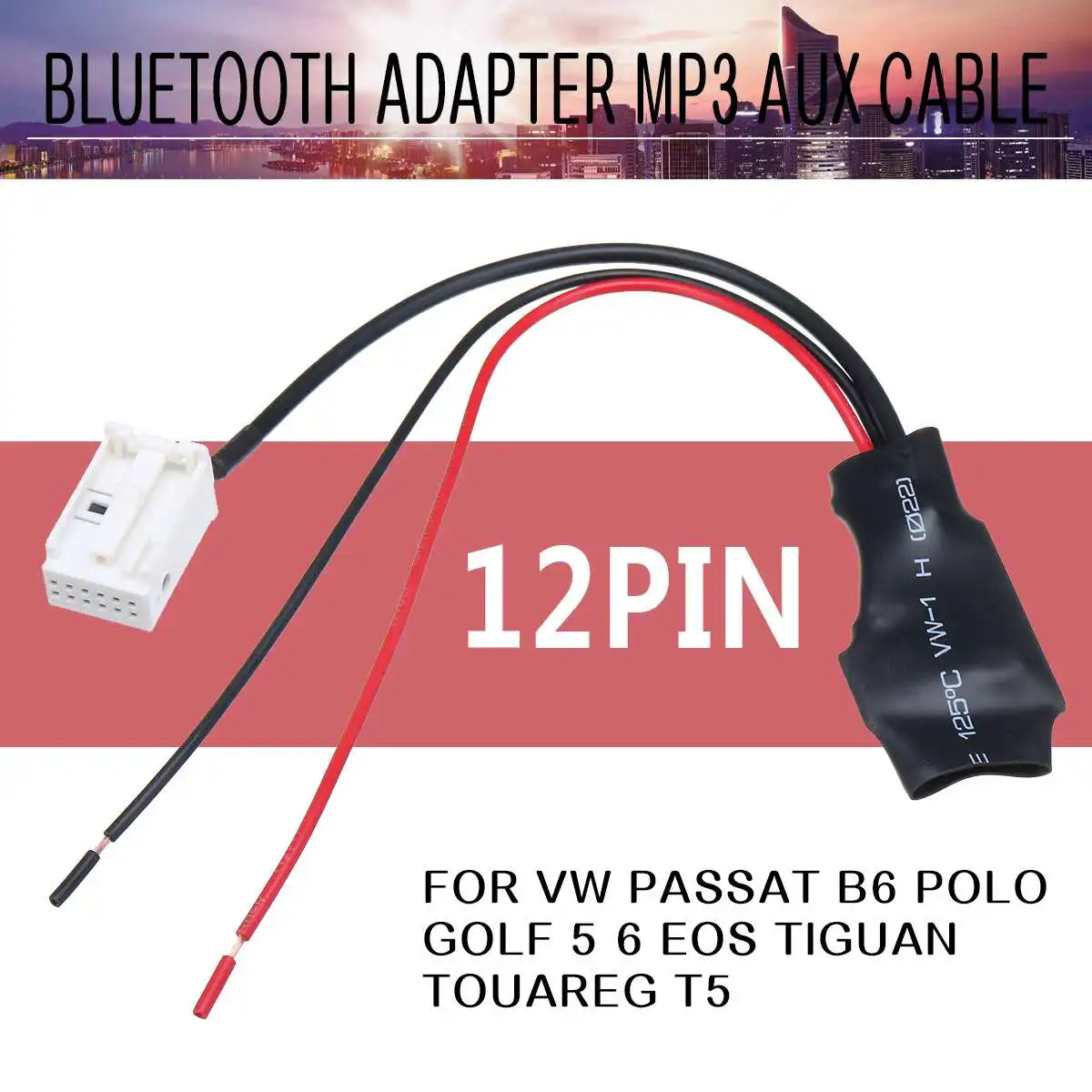 12 Pin bluetooth аудио MP3 адаптер Aux кабель для VW Passat B6 Pol0 Golf 5 6