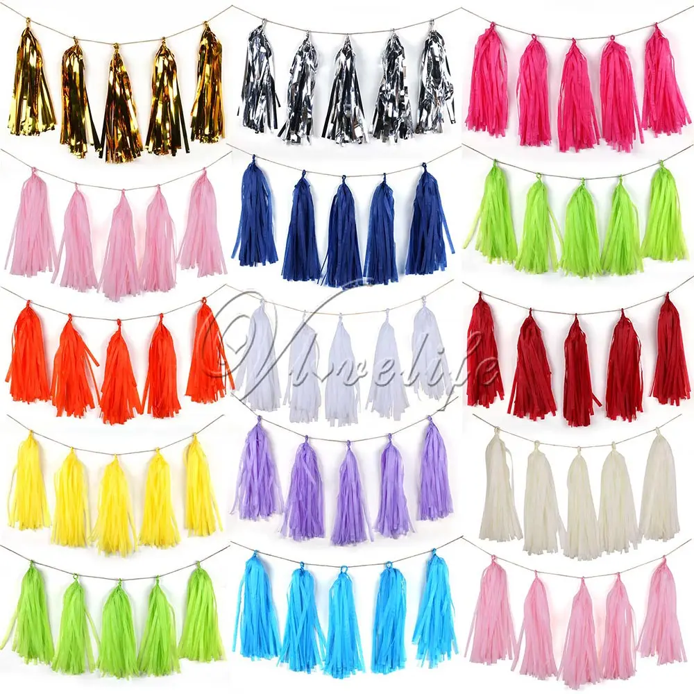 5 шт./лот папиросная бумага кисточка гирлянда бантики вечерние свадебные день