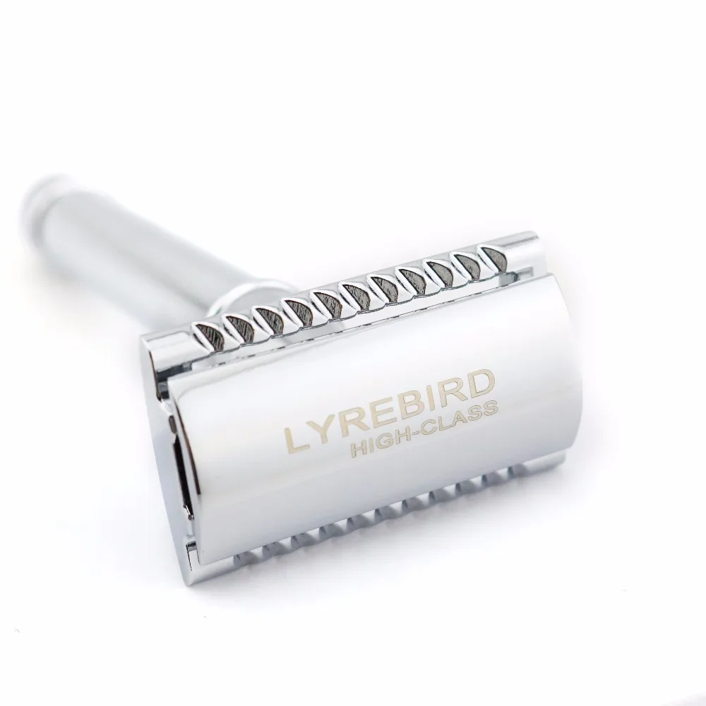 Lyrebird Высококачественная Серебристая Безопасная бритва с двойным краем S3 высшего