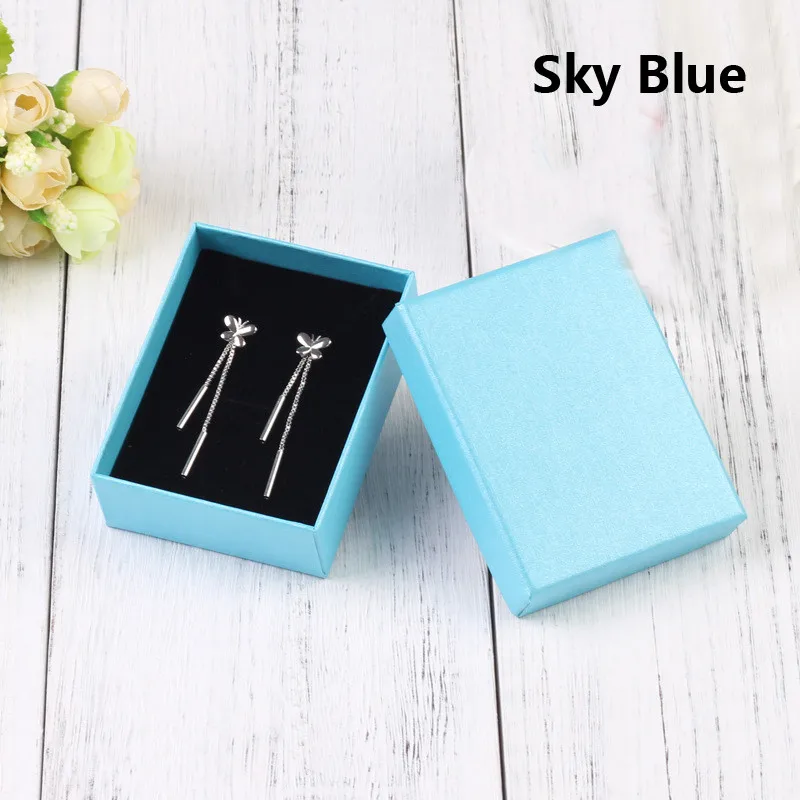 Black Diamond Jewelry Necklace Storage Paper Box Ring Stud Earring Packaging Gift 7x9x3cm Earrings Trinket Display Case | Украшения и