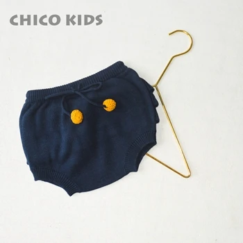 DARK BLUE Трикотажные хлопковые шорты для маленьких мальчиков и девочек с оборками, 3 цвета, детские шорты для девочек, шаровары - Цвет: DARK BLUE