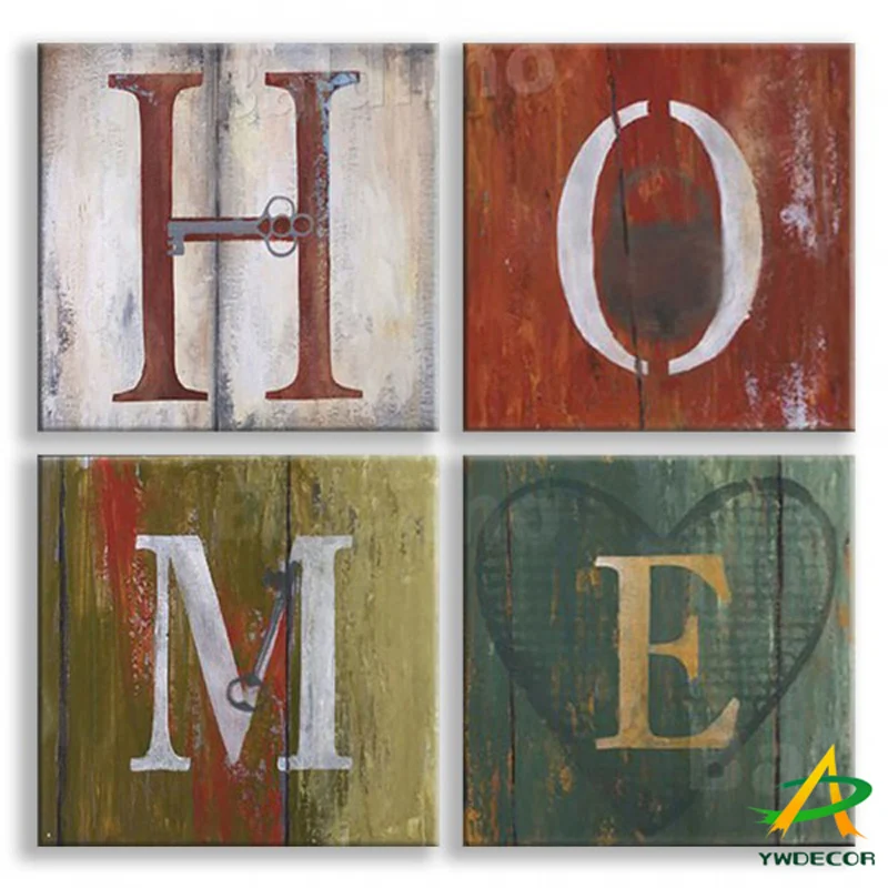 

YWDECOR 4 Panels Modern HOME Design Handmade Abstract Oil Painting On Canvas Wall Art Picture Poster Unframed Sofa Home Decor