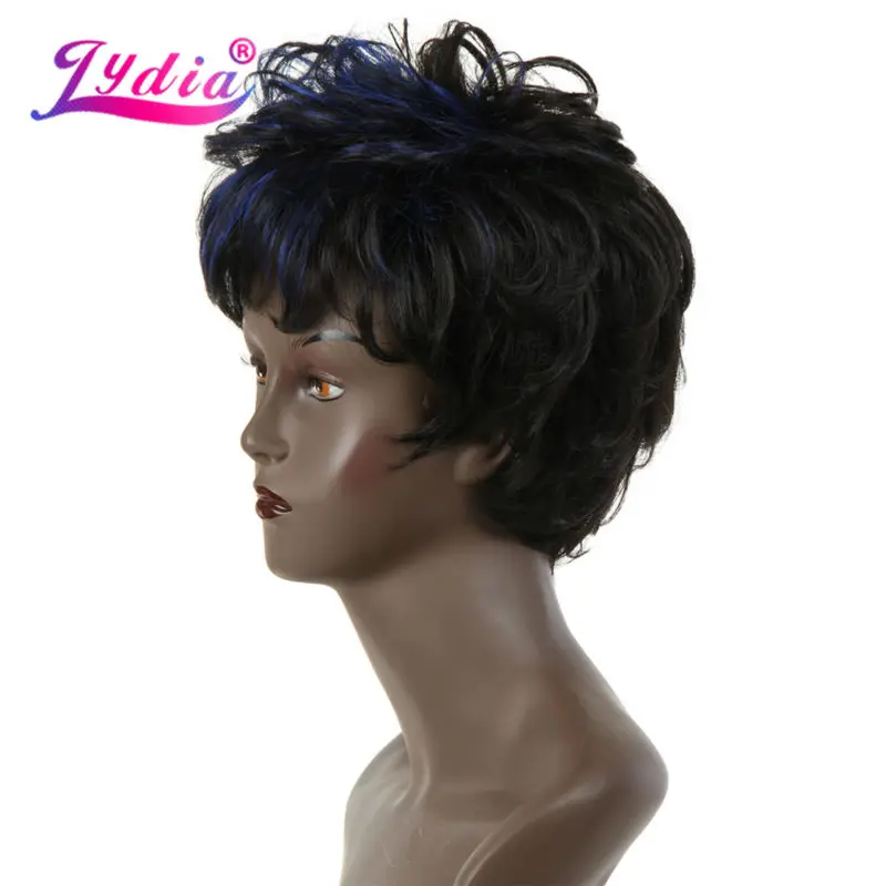 Lydia синтетические парики для чернокожих женщин разных цветов FT2/синий короткий