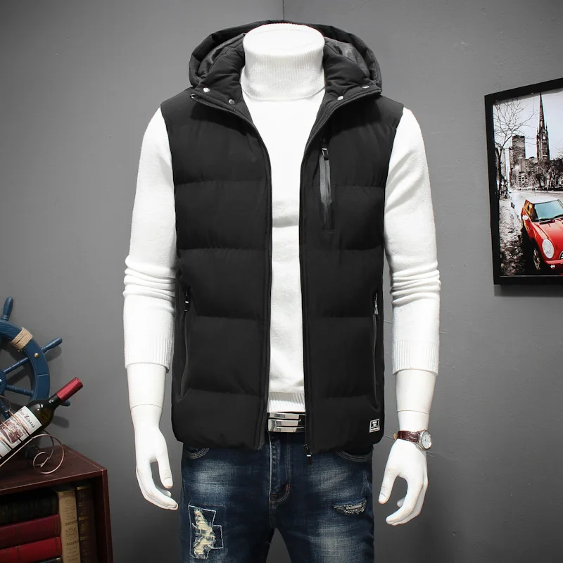 Размера плюс 8XL 7XL Новинка Для Мужчин's хлопчатобумажный жилет зима Для мужчин Модная Детская куртка с капюшоном; большие размеры; повседневные тёплые полусапожки Большие размеры Для Мужчин's Куртки - Цвет: 1