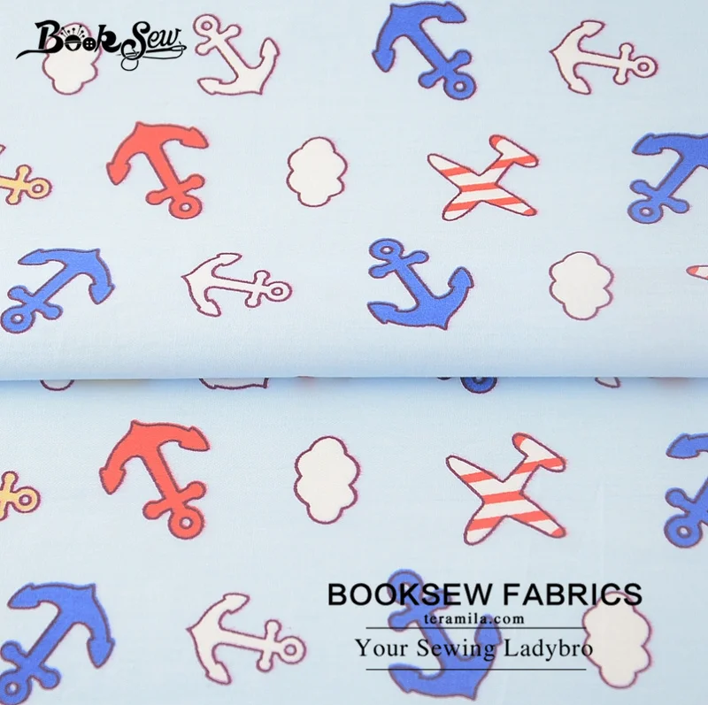 Booksew 100% хлопчатобумажная саржевая ткань для шитья морской якорь узоры стеганый