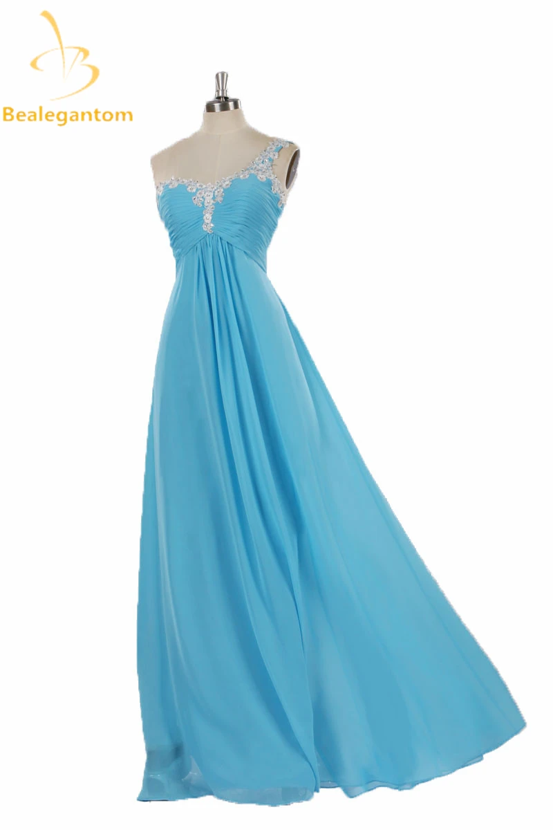 

Bealegantom Fashion Crystal A-Line Evening Dresses 2019 With Appliques Chiffon Formal Long Party Prom Gown Vestido Longo BE06