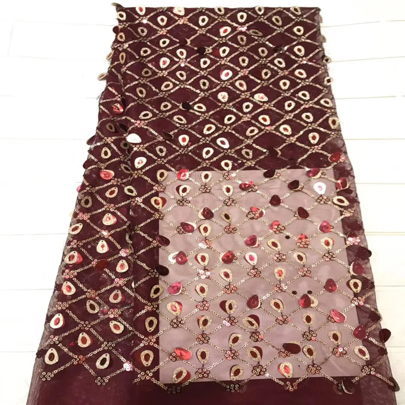 Latest Style African Lace Fabric 2018 High Quality Fashion French Tulle Nigerian Sequin Fabrics XY1875B-1 | Дом и сад