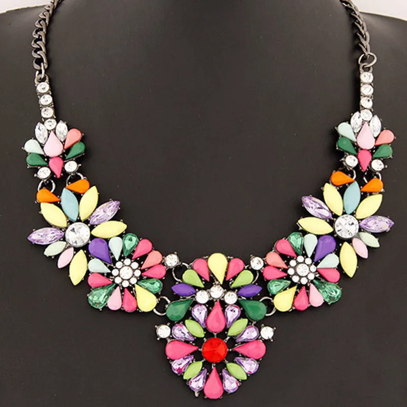 Boho Золото Серебро Покрытием Crystal Колье Себе Ожерелье Серьги Свадебные Ювелирные