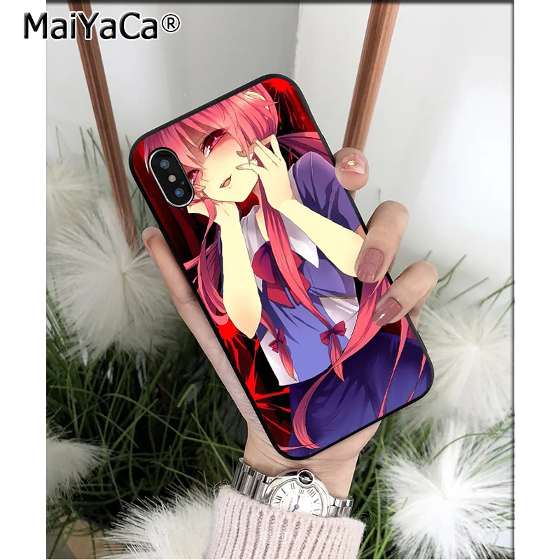 MaiYaCa кровавый Аниме дневник будущего Mirai Nikki силиконовый мягкий чехол для телефона из ТПУ для iPhone 8 7 6 6S Plus 5 5S SE XR X XS MAX