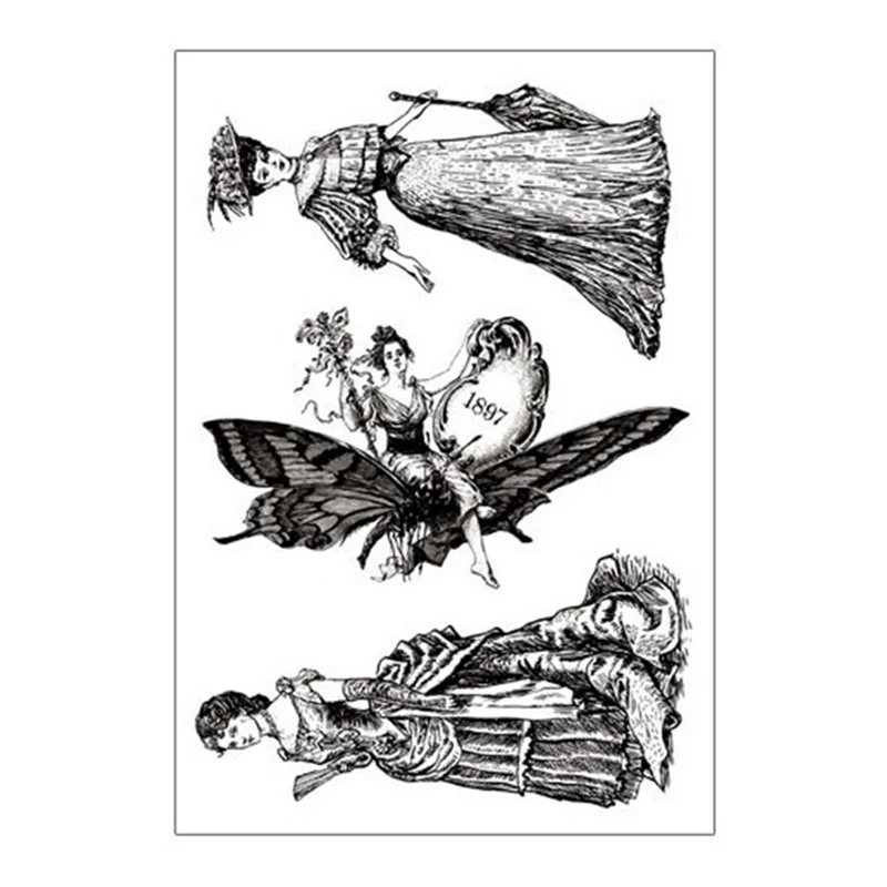 Прозрачные силиконовые штампы в ретро стиле для скрапбукинга|Штампики| |