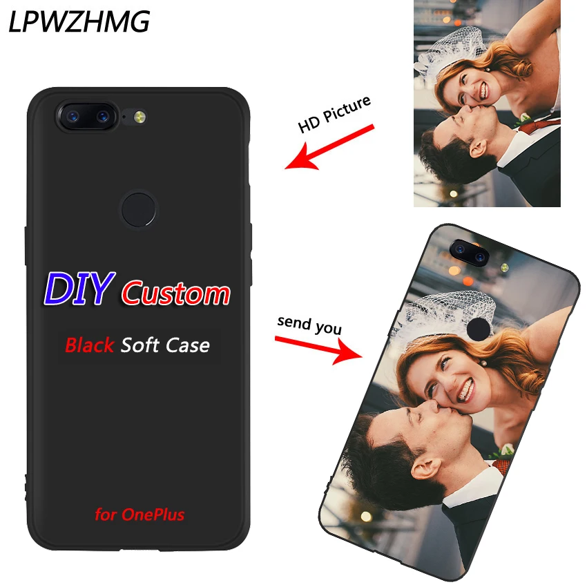 LPWZHMG DIY Print Photo Customized Silicone Case For OnePlus 5T Soft TPU Back Cover 3 2 5 X Custom Logo Design |