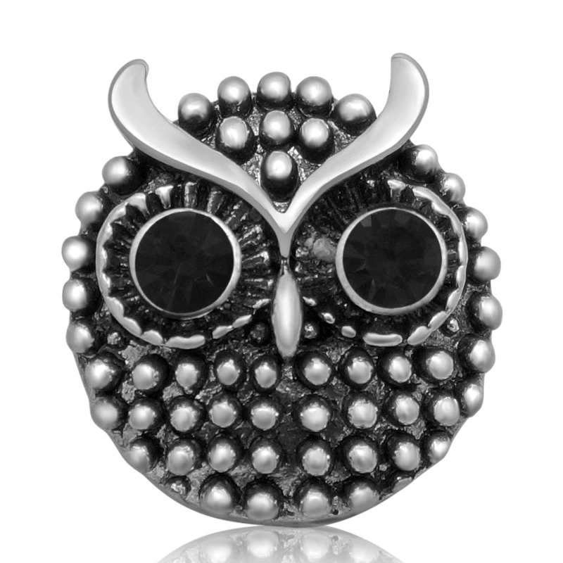 Hot KZ1185 Elegant Vintage Owl 4 Colors 18mm snap buttons fit DIY snaps bracelets necklaces jewelry wholesale trendy | Украшения и