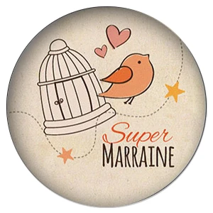 ZDYING новая французская буква 12 мм/20 мм/25 мм супер Marraine Parrain круглый стеклянный кабошон демонстрационная плоская задняя фурнитура - Цвет: MA005