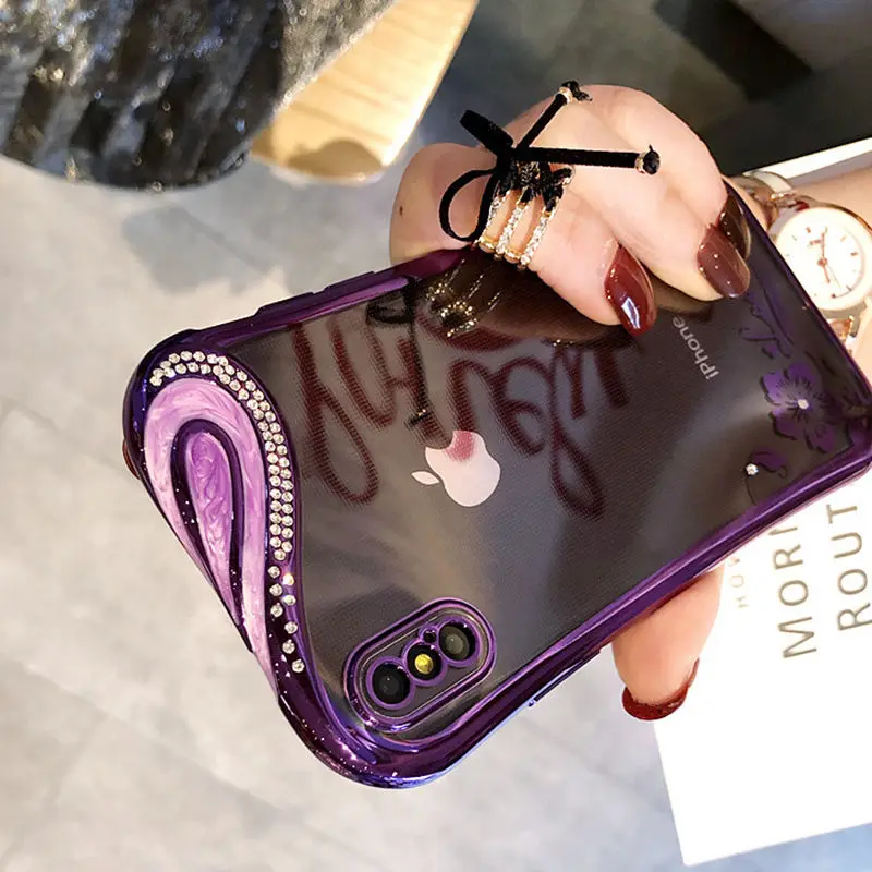 Чехол для телефона для iPhone 6 6S чехол силиконовый Блестящий со стразами и пайетками Мягкий ТПУ чехол Fundas для iPhone X 8 8Plus 7Plus 6S 6Plus