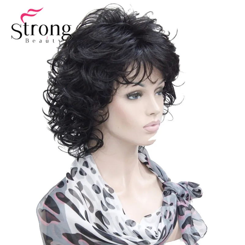 StrongBeauty короткий Мягкий Лохматый слоистый блонд микс полный синтетический парик вьющиеся женские парики