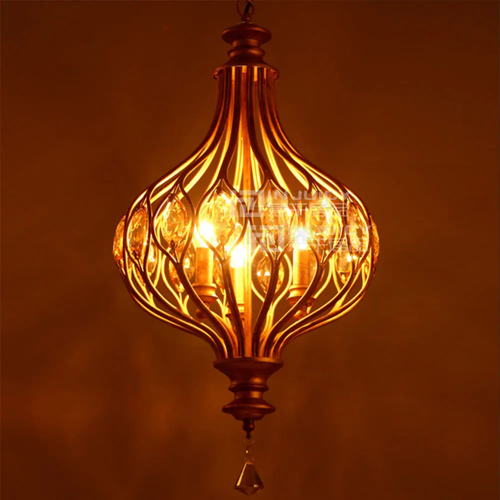 Хрустальный винтажный Бронзовый светильник K9 для кафе ресторана потолочный