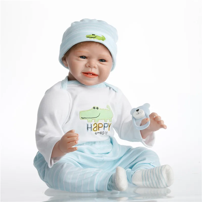 SanyDoll горячая Распродажа силиконовая детская одежда 22 дюйма 55 см с узором
