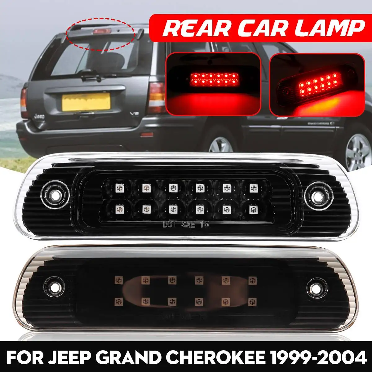 Автомобильный задний светодиодный светильник, стоп-сигнал для Jeep Grand Cherokee 1999 2000 2001 2002 2003 2004