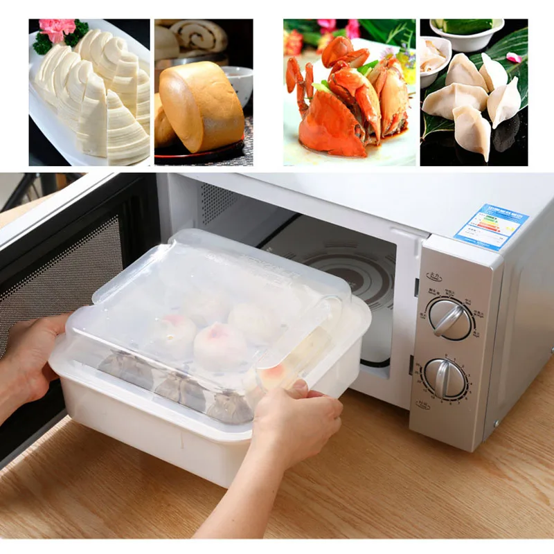 Удобный СВЧ-пароварка BPA бесплатная кухонная утварь овощи рыба паровой аппарат