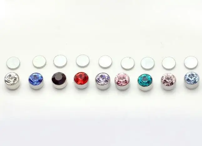 ed 005 2018 new crystal non-perforated heart-shaped cross-shaped round magnet suction ear male female punk non-pierced earrings | Украшения