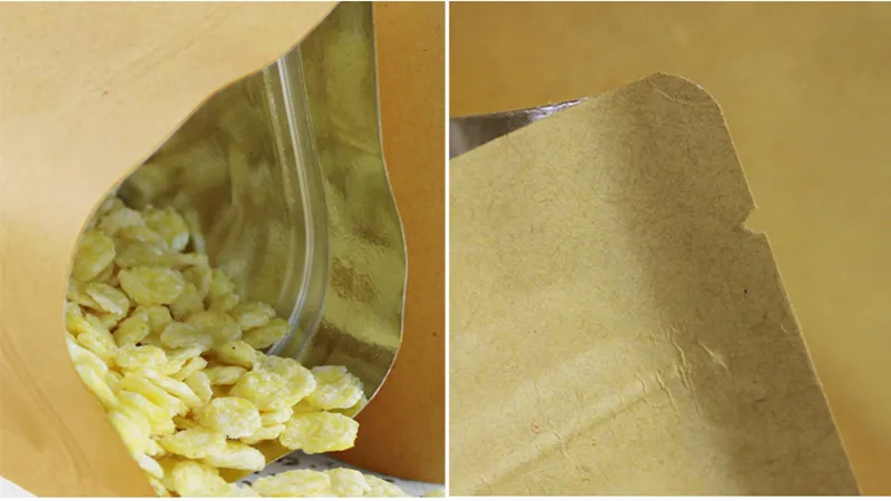 

100pcs/Lot Zipper Brown Kraft aluminizing pouch,Stand up kraft paper aluminium foil bag Resealable Zip Lock Grip seal Food Grade