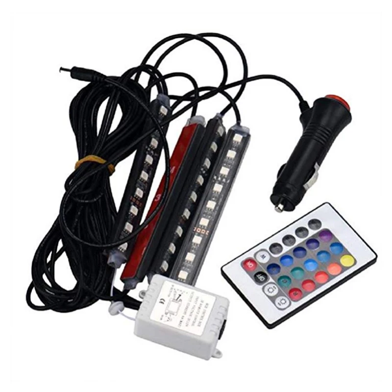Автомобильный RGB светодиодный полосы 4 шт. 9SMD 5050 10 Вт Автомобиль Декоративные