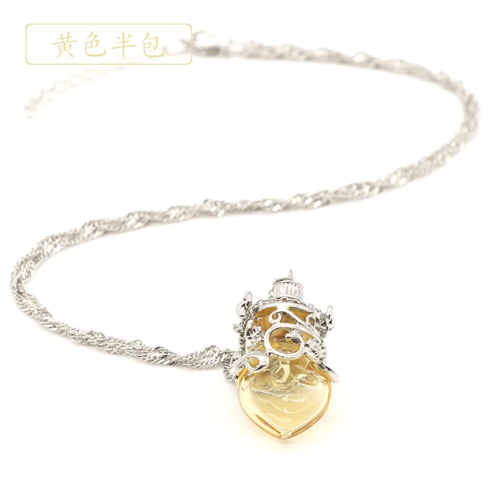 Винтажные пустые стеклянные бутылочки для эфирных масел ожерелья подвески