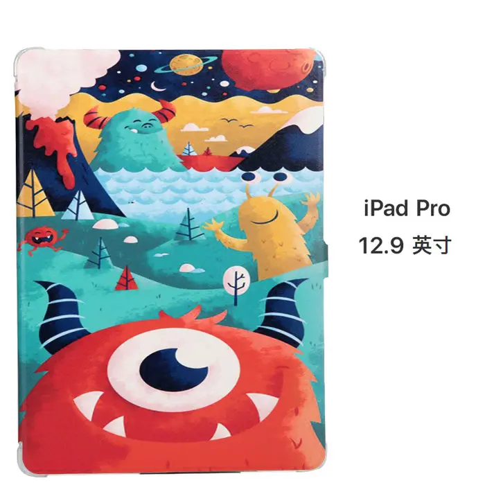 02 Для ipad pro 12,9 из искусственной кожи чехол Funda тонкий цветной принт Защитная подставка для Apple ipad pro 12,9 Smart Shell - Цвет: 02