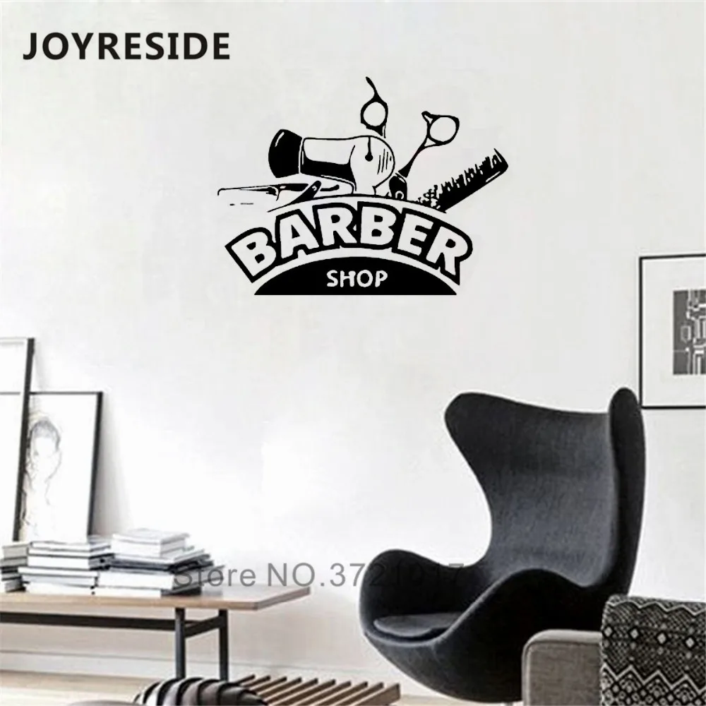 

Baebershop Wall Decals Man Salon Haircut Vinyl Wall Sticekrs Baebershop Design Decor Wall Mural Shop Window Art Wall Decal W115