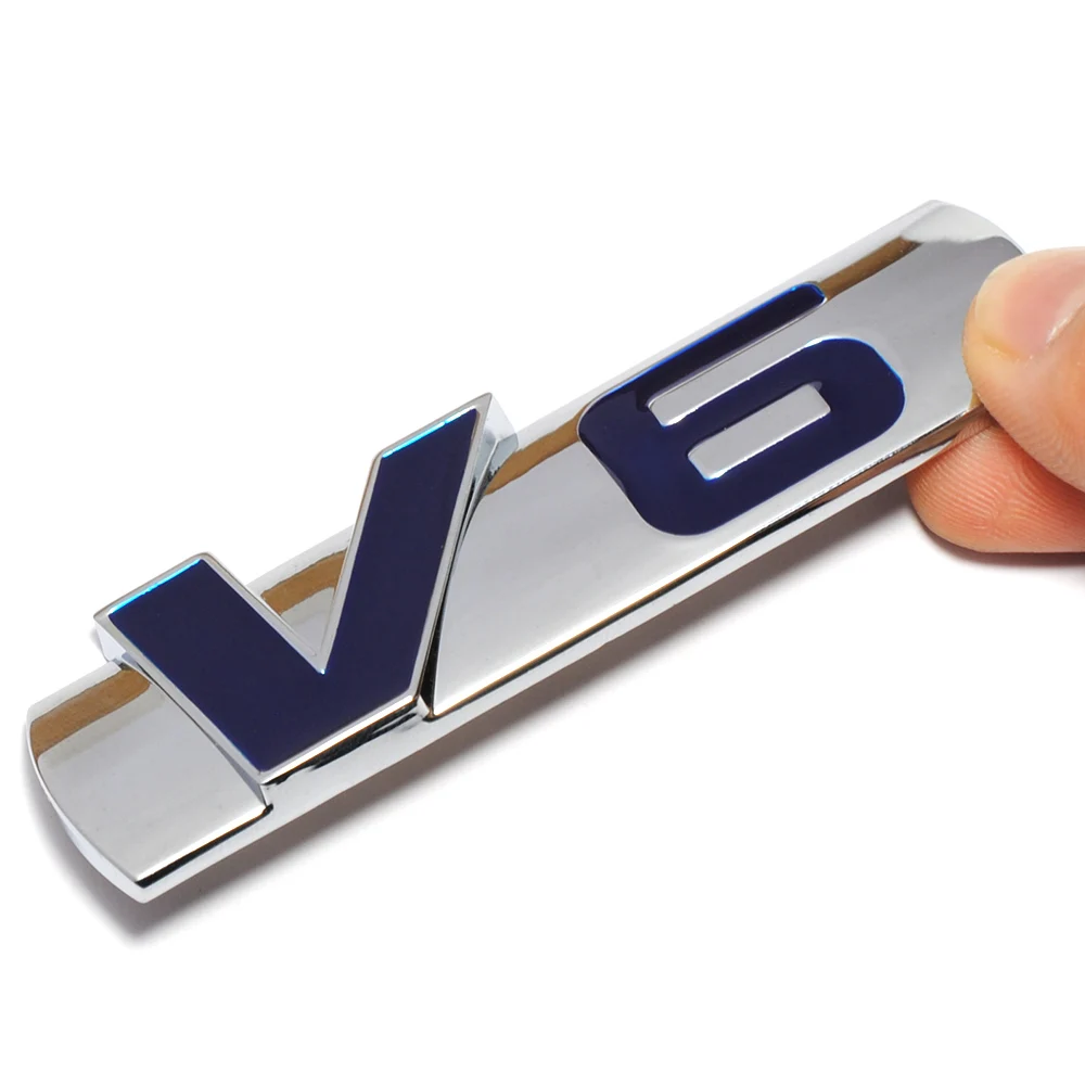 Новый автомобильный хромированный металлический значок V6 3d наклейка на багажник