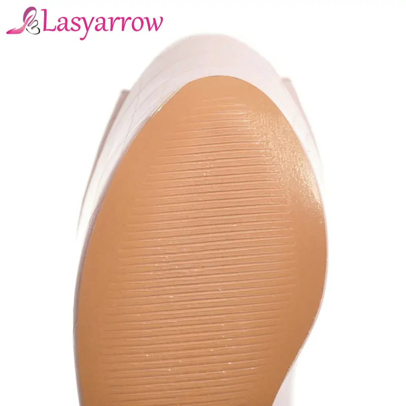 Lasyarrow/Брендовая обувь женские туфли лодочки на платформе с открытым носком