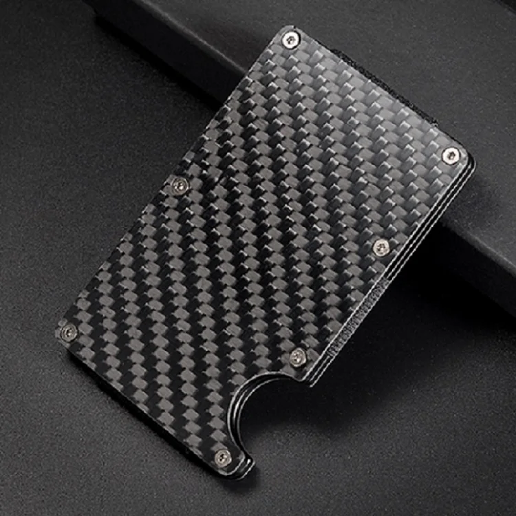 Настоящее углеродное волокно тонкая кредитница кошелек с RFID Анти-Вор - Цвет: Carbon Fiber
