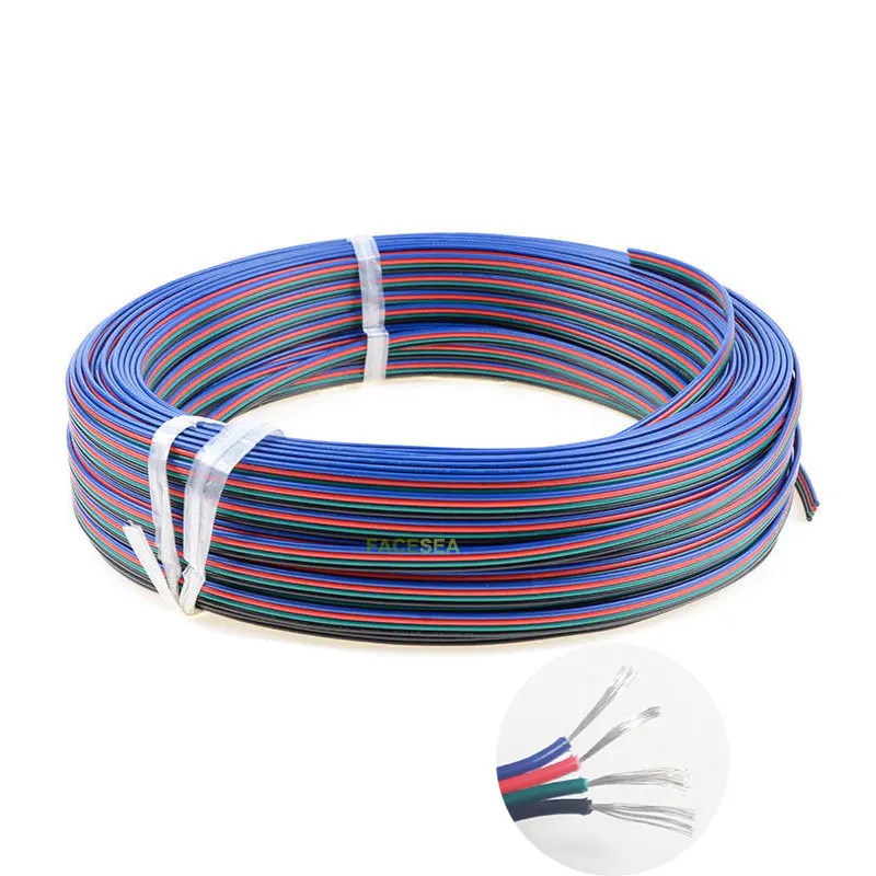 10 ~ 100 м 2pin3pin 4pin 5pin светодиодный провод УДЛИНИТЕЛЬ шнур разъем для SMD 3528 5050 5630