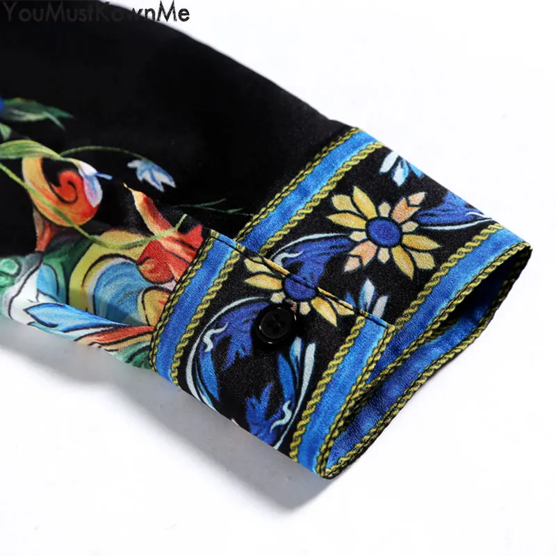 2019 women spring summe top blouses long sleeve shirts elegant floral print fashion lady plus size 3xl Shirt |