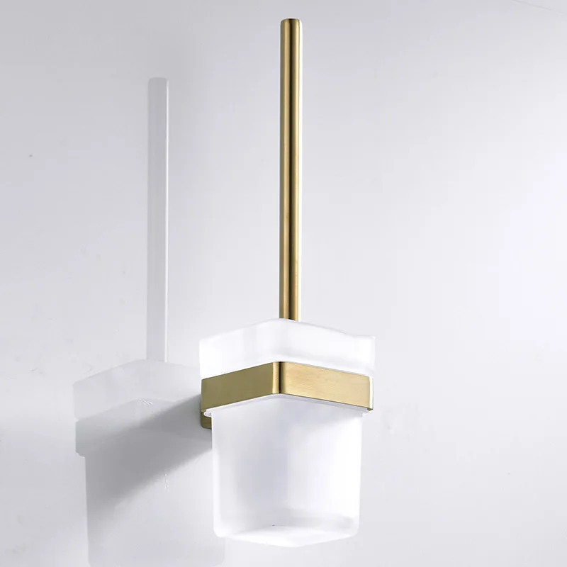 Декоративная компактная отдельно стоящая пластиковая щетка для унитаза золото |