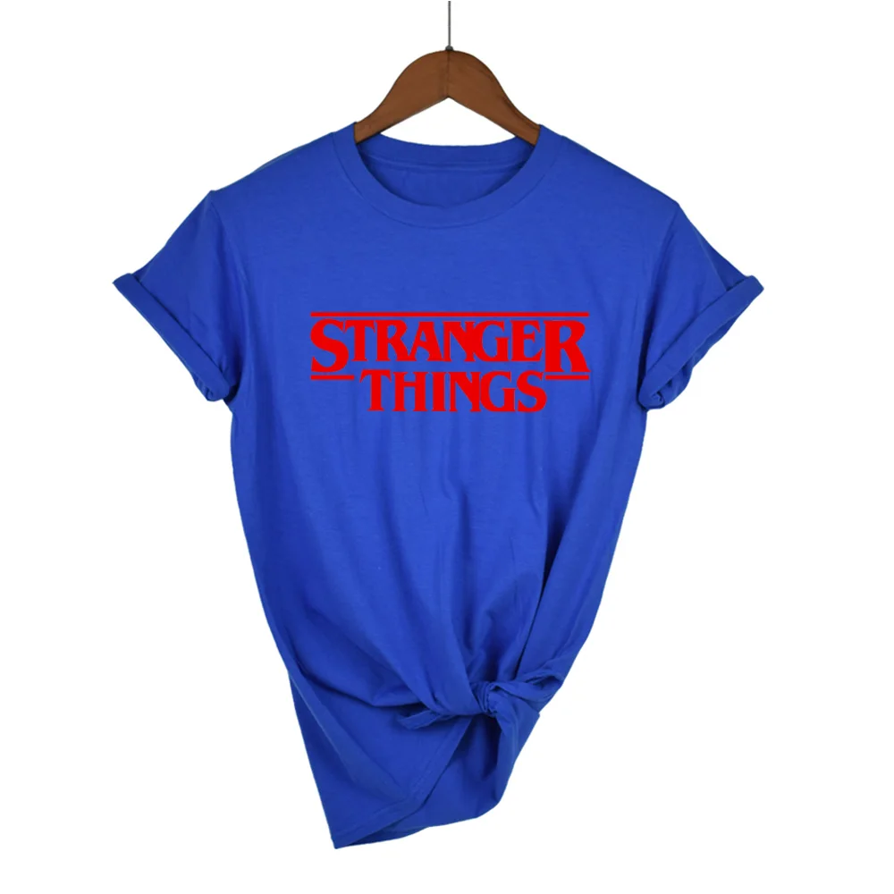 Женская свободная футболка STRANGER THINGS летняя хлопковая с короткими рукавами и