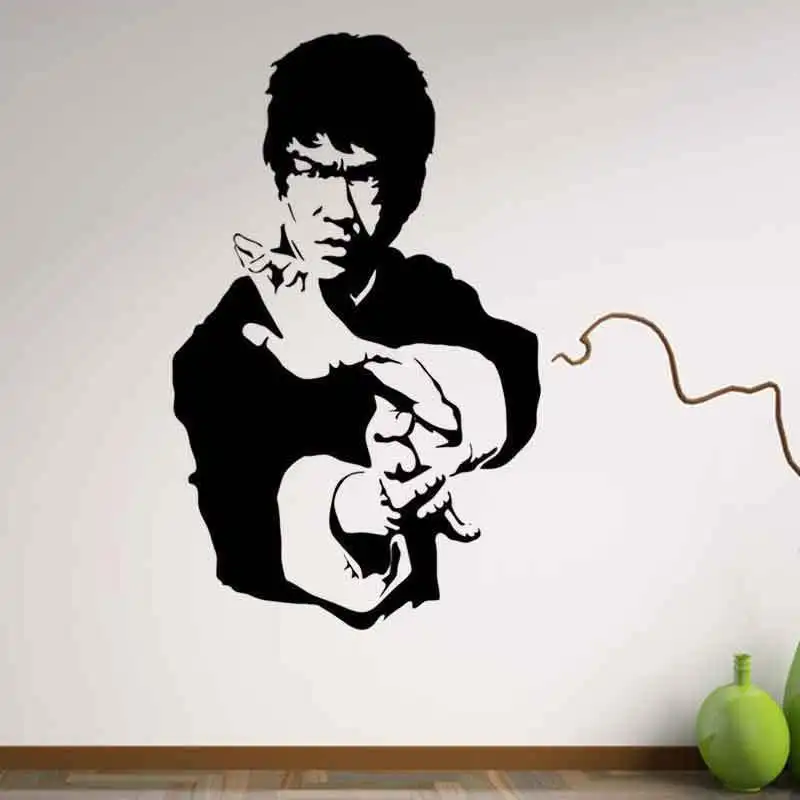 

Bruce Lee Famous Kung Fu Sport Wall Sticker Decal Decor Home Decor Vinyl Decal Removable Art