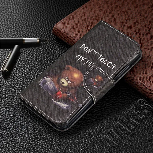 Bear Кожаный чехол-бумажник с откидной крышкой для Xiaomi Redmi Note 8 Pro Note 7 7A 6 6A A2 Lite Pocophone F1, слоты для карт, Магнитная крышка-подставка - Цвет: Bear