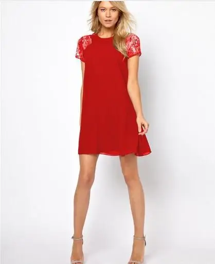 Женское летнее кружевное платье с коротким рукавом сексуальное Вечерние