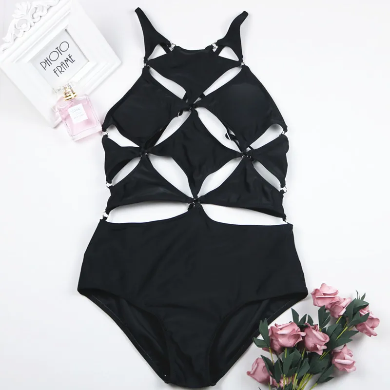 2019 Новый сексуальный женский слитный полый купальный костюм Femme swim wear цельный для