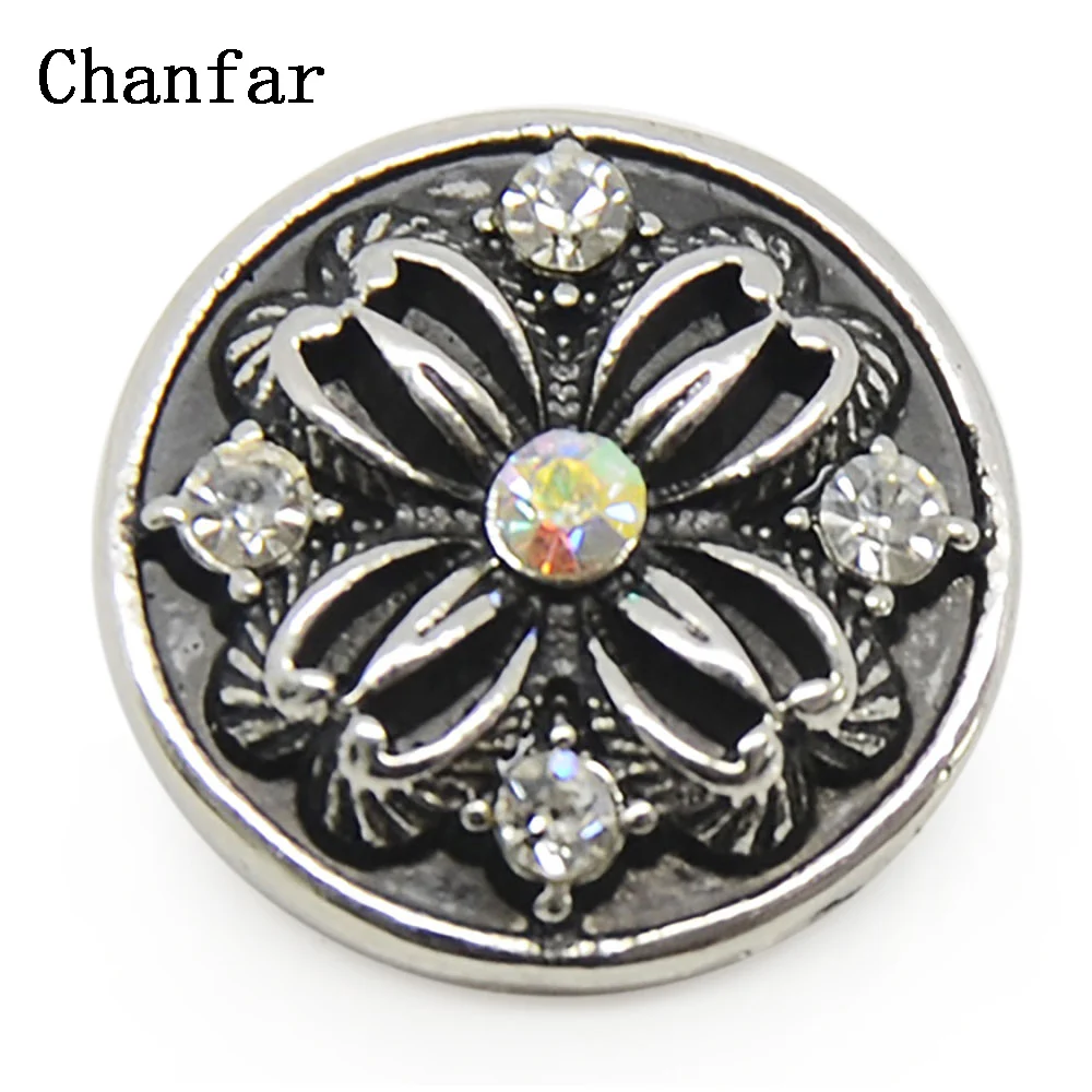 

Crystal Styles 18mm Metal Snap Button Charm Women Men For Leather Snaps Jewelry