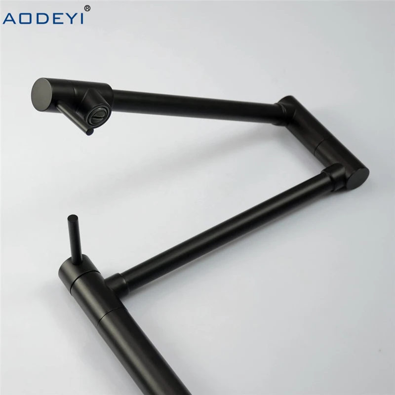 AODEYI латунный складной кухонный кран на бортике с одной холодной двойной ручкой